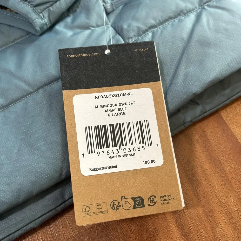 The North Face packaging hand